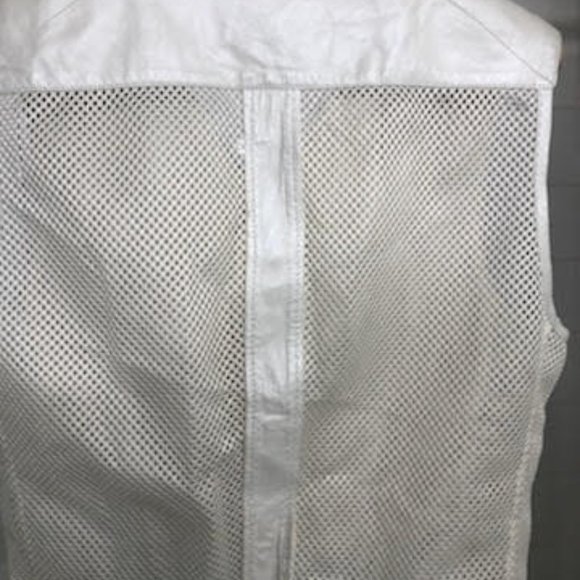 RARE VINTAGE DIRK BIKKEMBERGS WHITE LEATHER VEST SIZE 54 MADE IN ITALY - Picture 4 of 8